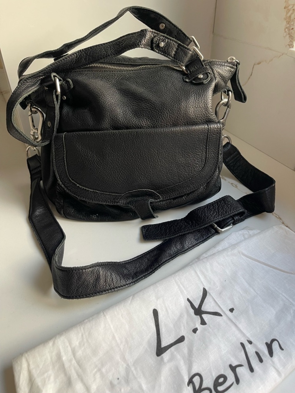 LK Bennett Black leather satchel bag